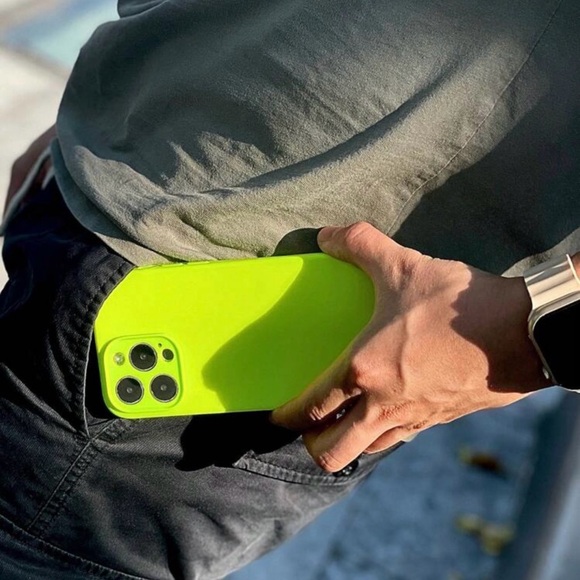 IPHONE 16 PRO MAX- Rubber Phone Case- NEON GREEN - Picture 6 of 8